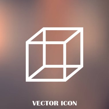 İzometrik küp vektör simgesi. 3D kare işareti. Kutu simgesi