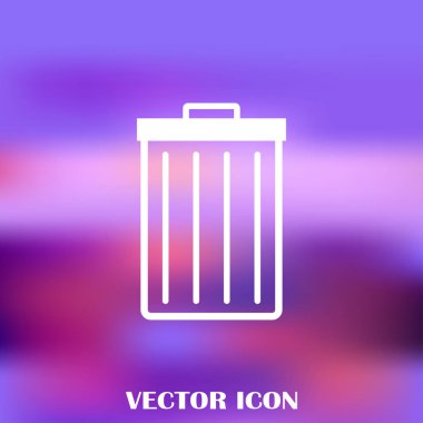 Çöp çöp kutusu simgesini izole. Vektör çizim. Düz style.waste kağıt basket. Atık kutusu