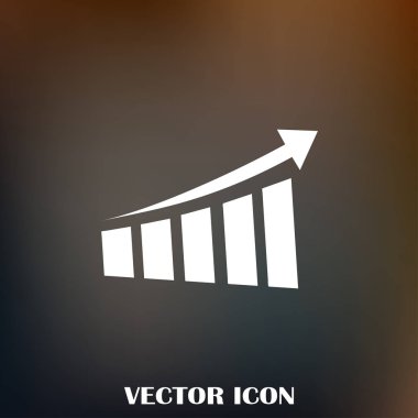 Trendy düz stil grafik simgesini. Web sitesi tasarımı, logo, app, kullanıcı arabirimi için grafik bar sembolü. Vektör çizim, Eps10.