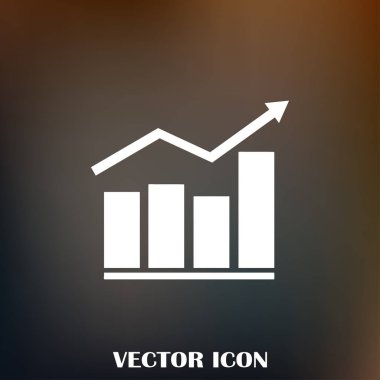 Trendy düz stil grafik simgesini. Web sitesi tasarımı, logo, app, kullanıcı arabirimi için grafik bar sembolü. Vektör çizim, Eps10.