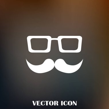Bıyık ve gözlük vektör simgesi.