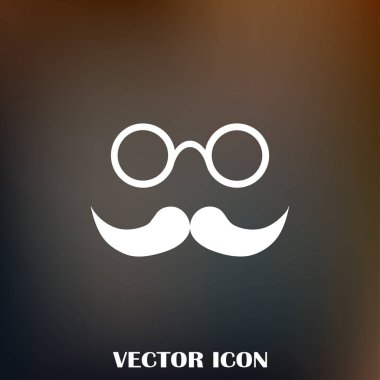 Bıyık ve gözlük vektör simgesi.