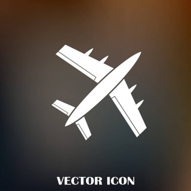 Uçak simge vektör, katı logo illüstrasyon, sembol