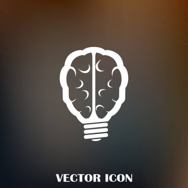 Beyin fikir simgesi düz.