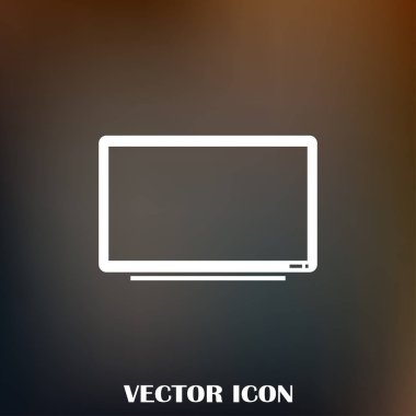 Trendy düz tarzı TV simgesi. Web sitesi tasarımı, logo, app, kullanıcı arabirimi için televizyon sembolü. Vektör çizim, Eps10.