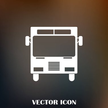 Otobüs simge vektör, katı logo illüstrasyon, sembol