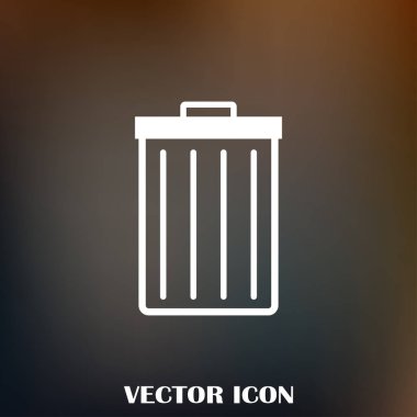 Çöp çöp kutusu simgesini izole. Vektör çizim. Düz style.waste kağıt basket. Atık kutusu