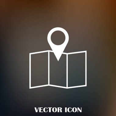 Harita işaretçi düz simgesi. Vektör Eps 10