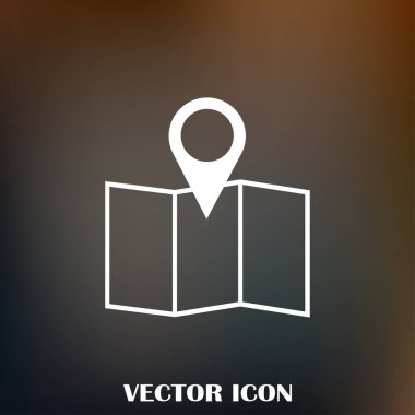 Harita işaretçi düz simgesi. Vektör Eps 10