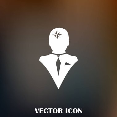 Siluet vektör çizim pusula gül işaretiyle insan kafasından