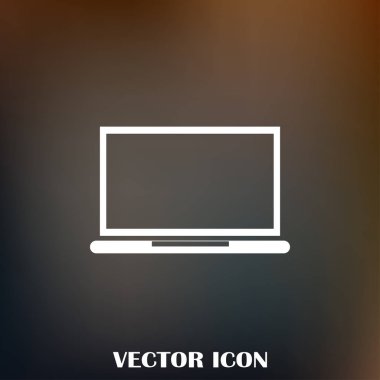 Dizüstü bilgisayar simgesini trendy düz stil. Web sitesi tasarımı, logo, app, UI bilgisayar simgesi. Vektör çizim, Eps10.