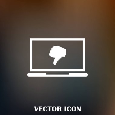 Başparmak aşağı. Simge sevmez. Vektör çizim.