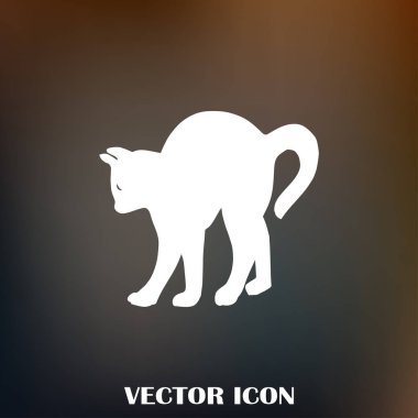 kedi silüeti. Vektör çizim.