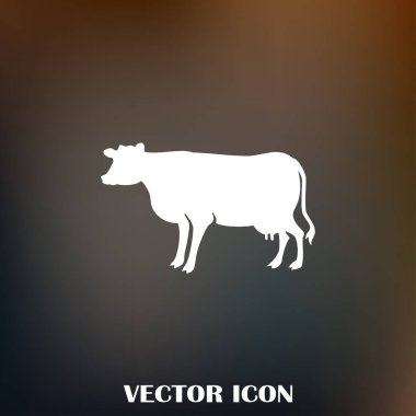 İnek siluet vektör simgesi