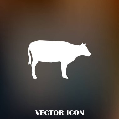 İnek siluet vektör simgesi