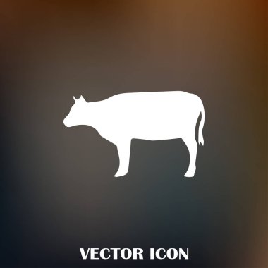 İnek siluet vektör simgesi