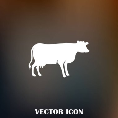 İnek siluet vektör simgesi