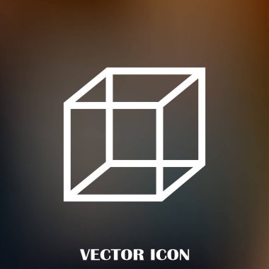 İzometrik küp vektör simgesi. 3D kare işareti. Kutu simgesi