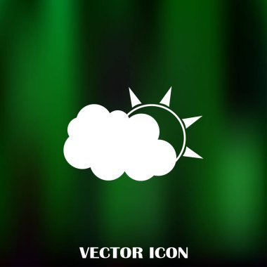 Hava satırı simgesi. Güneş bulut ile yağmur arkasında