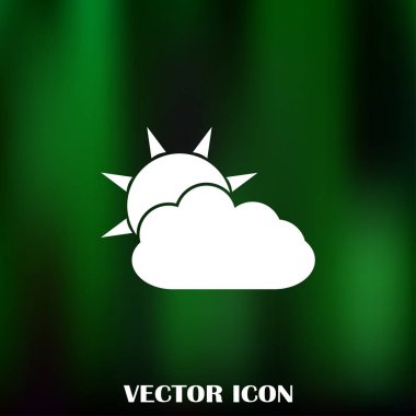 Hava satırı simgesi. Güneş bulut ile yağmur arkasında