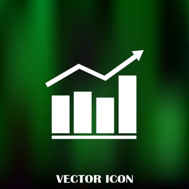 Trendy düz stil grafik simgesini. Web sitesi tasarımı, logo, app, kullanıcı arabirimi için grafik bar sembolü. Vektör çizim, Eps10.