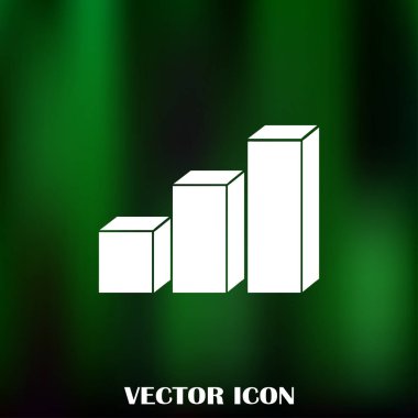 Trendy düz stil grafik simgesini. Web sitesi tasarımı, logo, app, kullanıcı arabirimi için grafik bar sembolü. Vektör çizim, Eps10.
