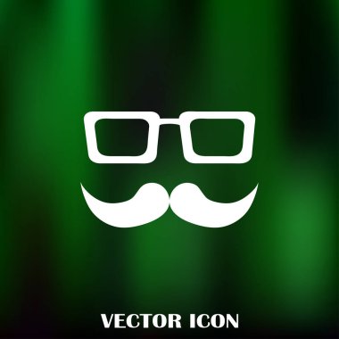 Bıyık ve gözlük vektör simgesi.