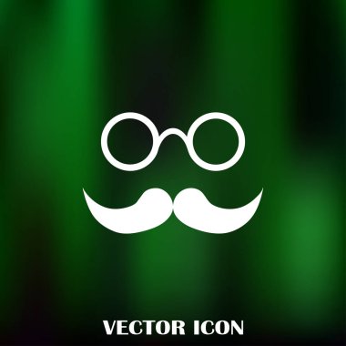 Bıyık ve gözlük vektör simgesi.