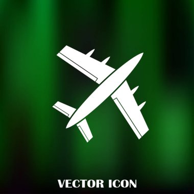 Uçak simge vektör, katı logo illüstrasyon, sembol