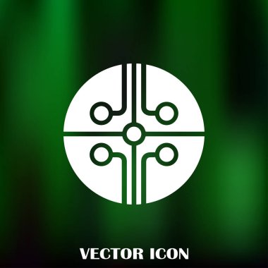 Devre kartı, teknoloji ikonu, vektör illüstrasyonu. Düz tasarım biçimi