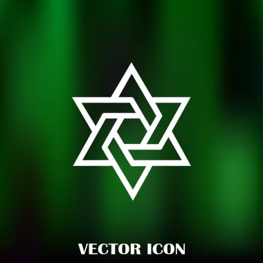 Davut'un yıldızı. Simge vektör