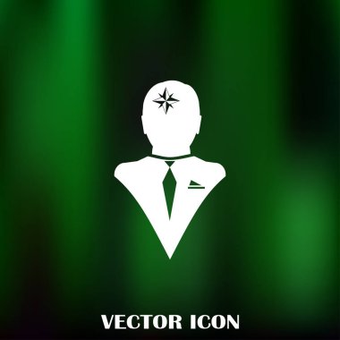 Siluet vektör çizim pusula gül işaretiyle insan kafasından