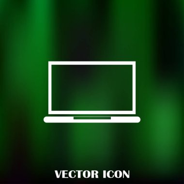Dizüstü bilgisayar simgesini trendy düz stil. Web sitesi tasarımı, logo, app, UI bilgisayar simgesi. Vektör çizim, Eps10.