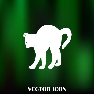 kedi silüeti. Vektör çizim.