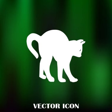 kedi silüeti. Vektör çizim.