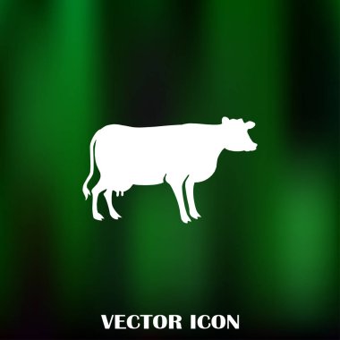 İnek siluet vektör simgesi