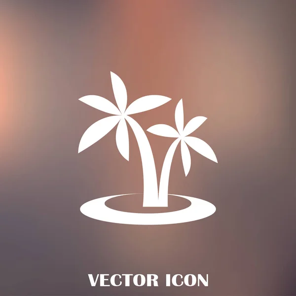 Palmen Silhouette auf der Insel. Vektorillustration — Stockvektor