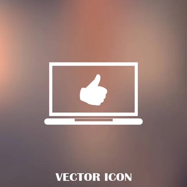 Векторный палец вверх иконка, плоская иконка вектор иллюстрация . — стоковый вектор