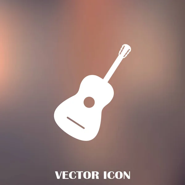 Ícone vetor de guitarra, Sinal de instrumento musical acústico — Vetor de Stock