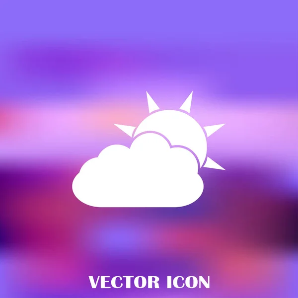 Weather line icon. sun behind the cloud with rain — Stock Vector