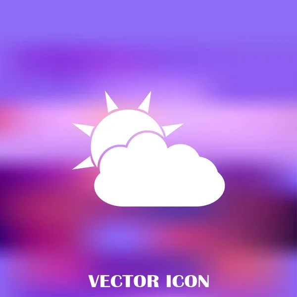 날씨 라인 아이콘입니다. 비와 구름 뒤에 태양 — 스톡 벡터