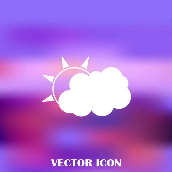 Icône de ligne météo. soleil derrière le nuage avec pluie — Image vectorielle