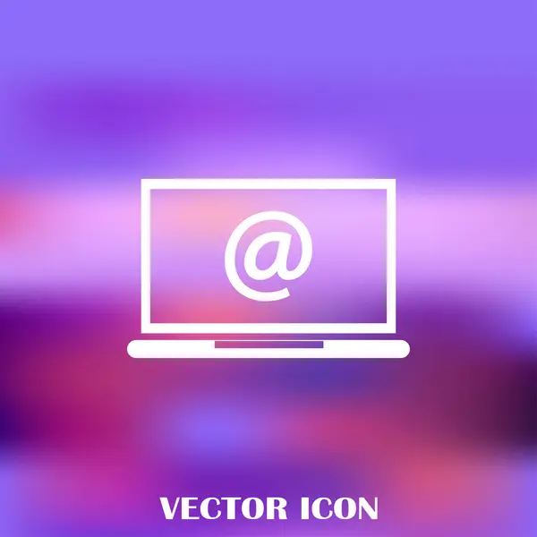 E-mail no ícone laptop — Vetor de Stock