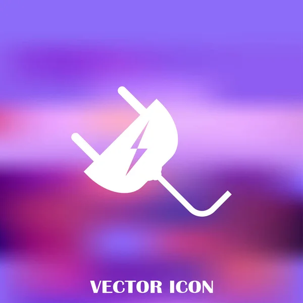 Icono del enchufe. Ilustración vectorial. Enchufe de alambre en diseño plano . — Vector de stock