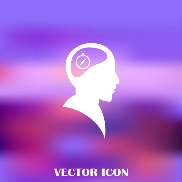 Cabeza humana en silueta con brújula rosa signo, ilustración vectorial — Vector de stock