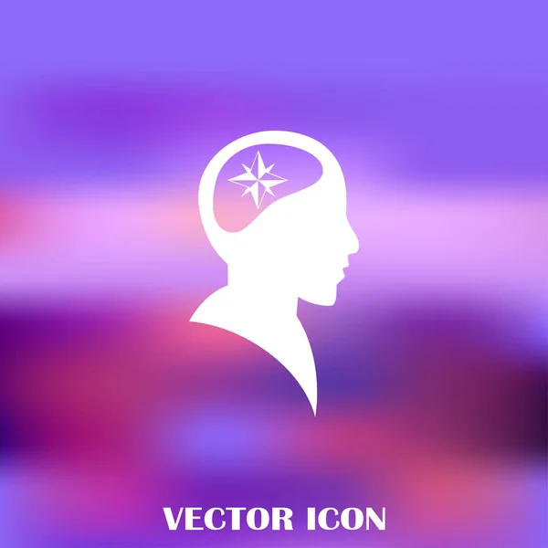 Menschenkopf in Silhouette mit Windrosenzeichen, Vektorillustration — Stockvektor