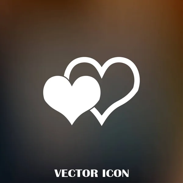 Icono del vector del corazón, símbolo del amor. Signo de San Valentín — Vector de stock