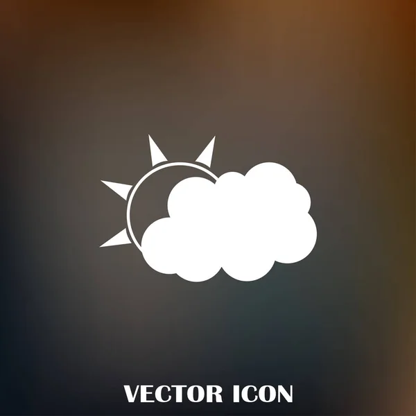 Icono de la línea del tiempo. sol detrás de la nube con lluvia — Vector de stock