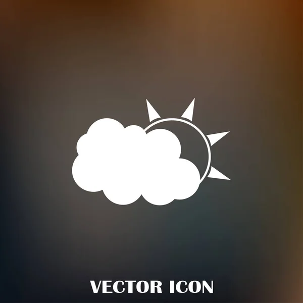 Icono de la línea del tiempo. sol detrás de la nube con lluvia — Vector de stock