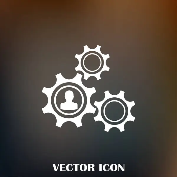 Icono de engranaje con arte vector de fondo vintage — Vector de stock